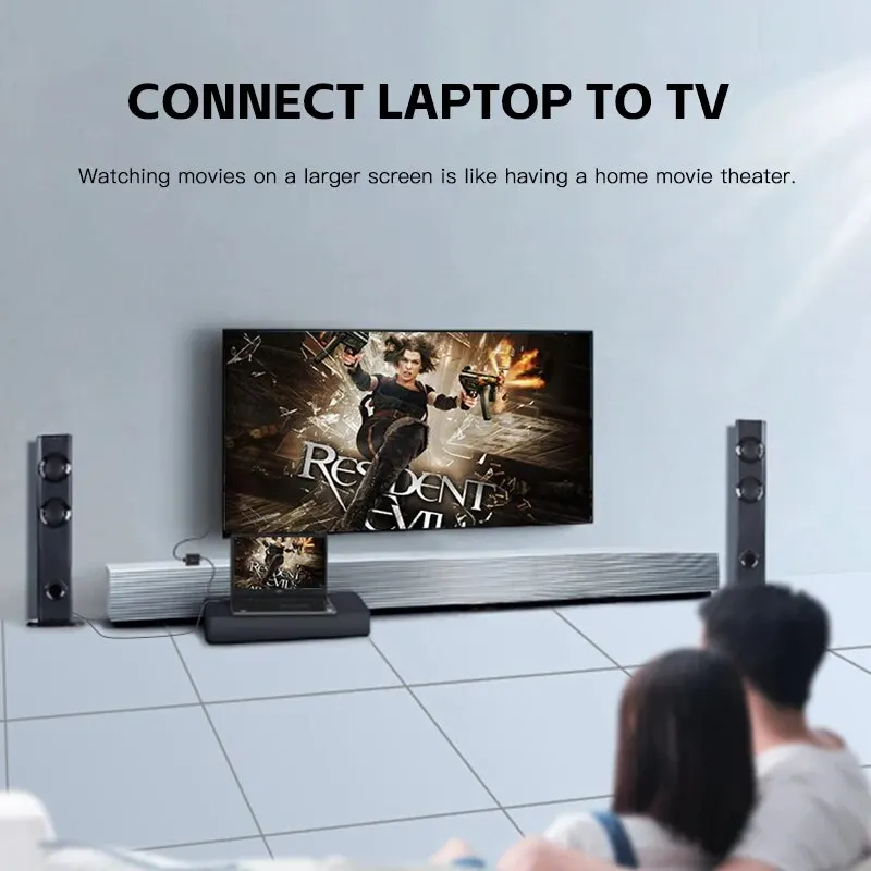 VGA TO HDTV Converter High-definition Audio Video Cable Adapter VGA Input HD Output for Computer Laptop TV Projector