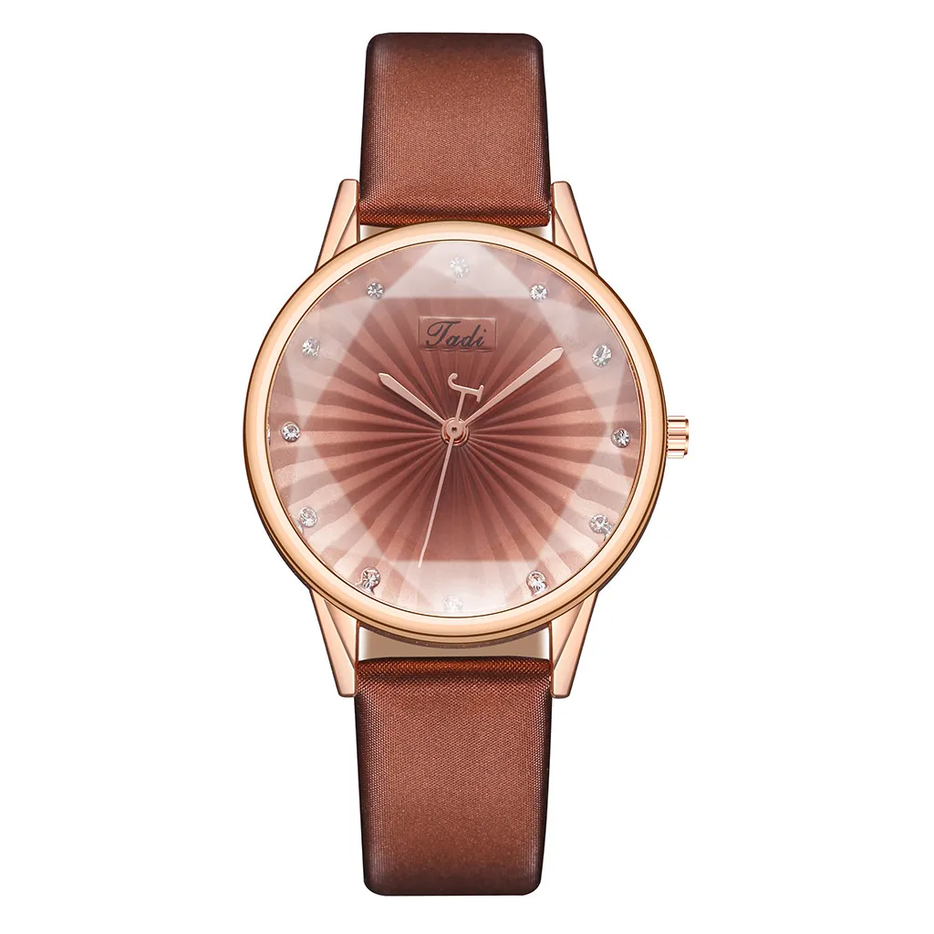 Creative Striped Quartz Watch Simple Leather Shiny Crystal Aesthetic Clock Everyday Versatile Business Women Wristwatch 2024 2