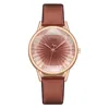 Creative Striped Quartz Watch Simple Leather Shiny Crystal Aesthetic Clock Everyday Versatile Business Women Wristwatch 2024 2