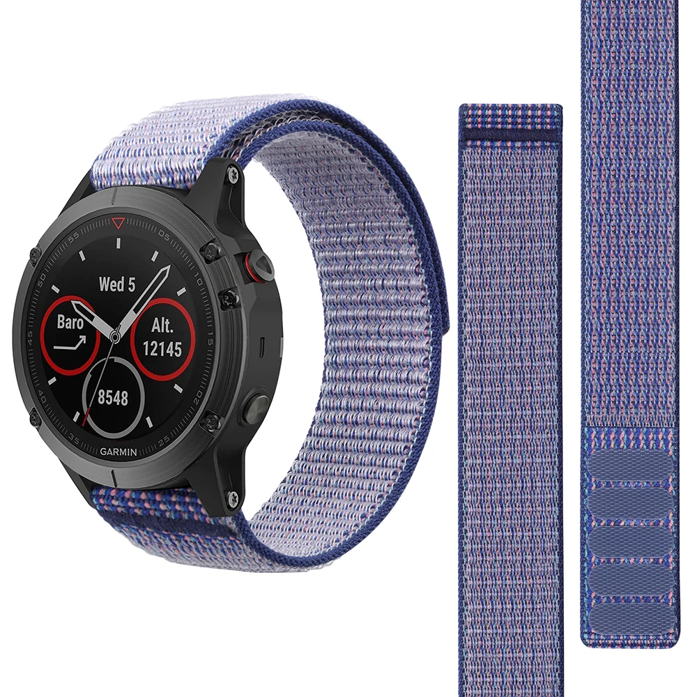 Enhanced Nylon Hook & Loop Strap for Smartwatches - 22mm/26mm Band