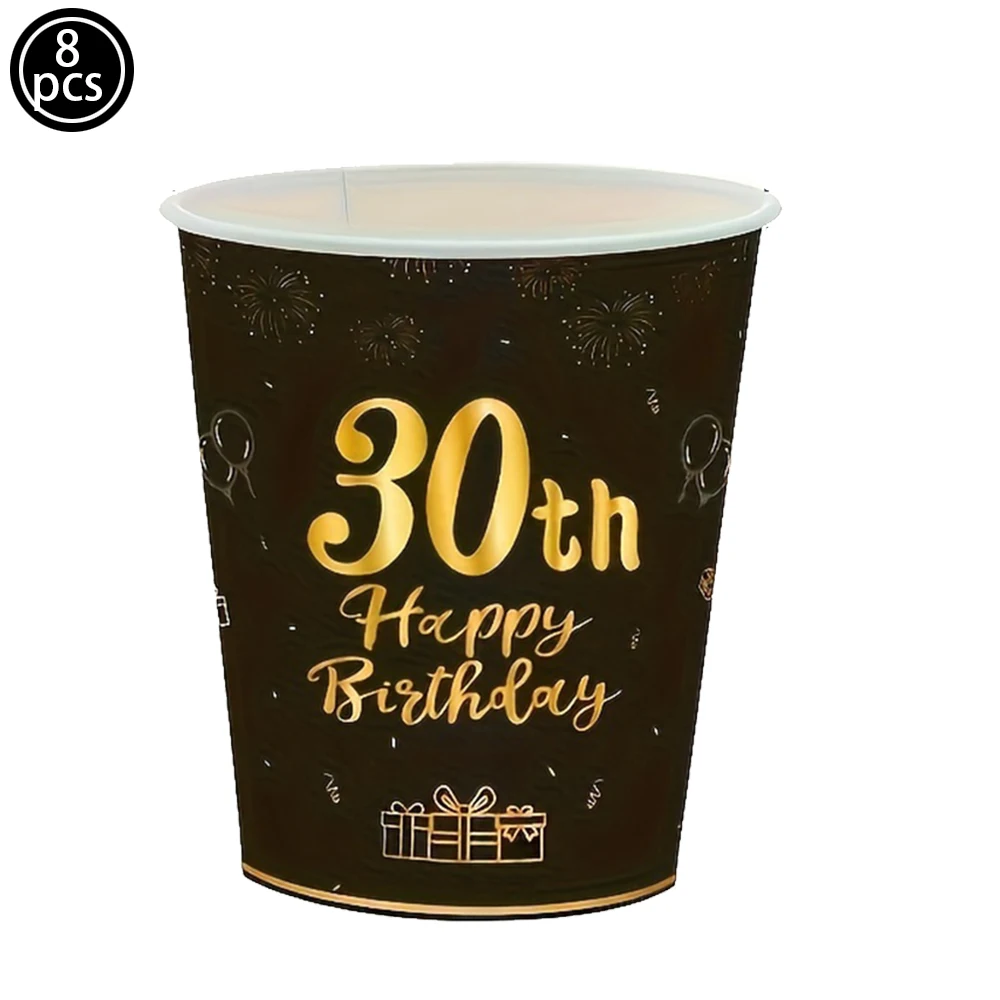 10pcs 30th Birthday Party Decor Labels Sticker Black Gold Water Bottle Labels 30 Years Old Birthday Party Supplies for Men Women