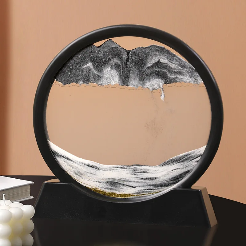 Artistic Round Glass Quicksand Painting 3D Dynamic Hourglass Home Decor Flowing Sand Deep Sea Sandscape Livingroom Decoration 4 Artistic Round Glass Quicksand Painting 3D Dynamic Hourglass Home Decor Flowing Sand Deep Sea Sandscape Livingroom Decoration 4