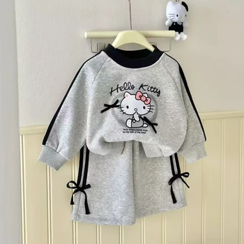 Sweat-shirt Hello Kitty Ensembles de vêtements d'automne pour bébé fille