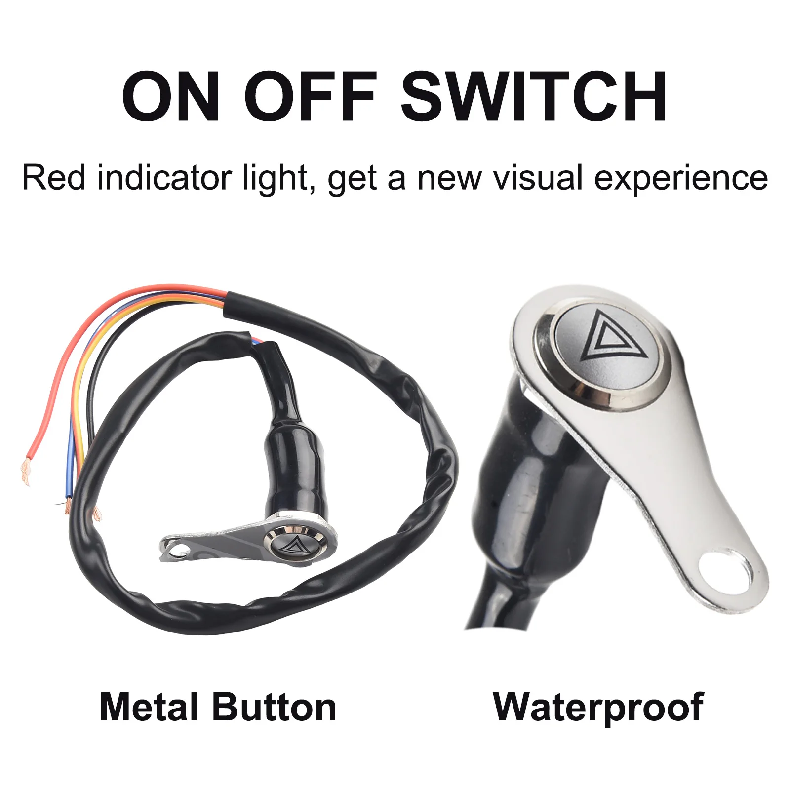 

Motorcycle Switch ON-Off Handlebar With LED Indicator Light 12V Waterproof Button Headlight Fog Light Spotlight Switches