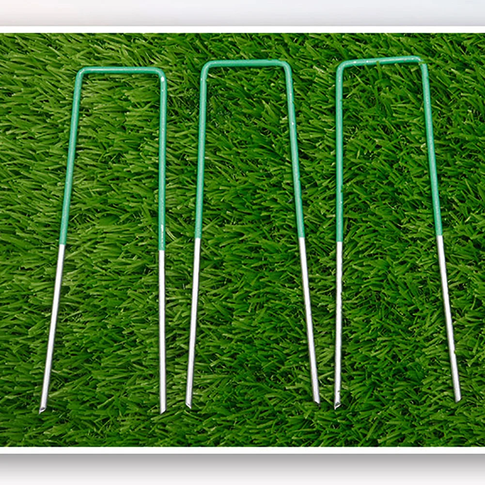 Garden Netting Fixed Pegs Stake U-Shaped Nail Pins Pile Lawn Turf Anti-Bird Mesh Fixing garden staples