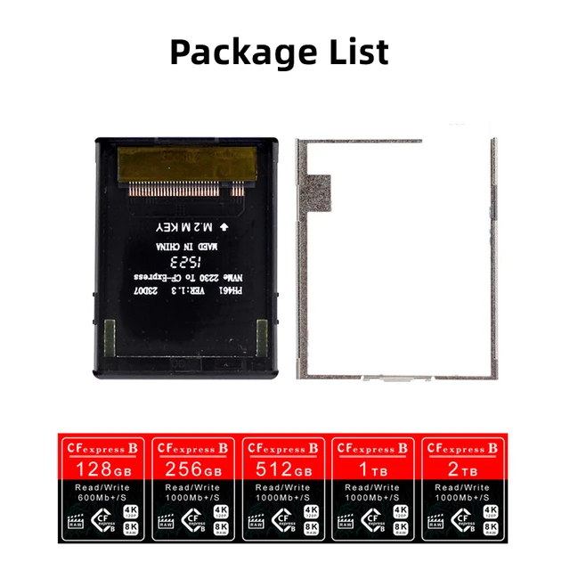 Nku CFexpress Type B Card to NVME M.2 2230 SSD Adapter SN530 BG3 DIY