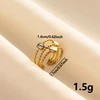 Bagues ouvertes bohème en émail blanc, couleur or, luxe, irrégulier, en acier inoxydable, réglable, bijoux de charme pour femmes, cadeaux