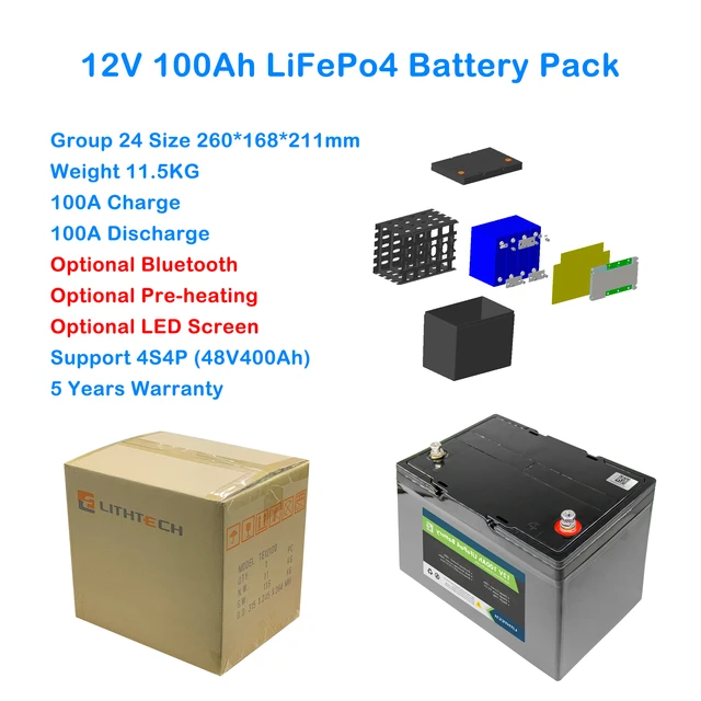 TE12100B in German Deep cycle 12V 100AH lifepo4 battery with Bluetooth  lithium with bluetooth LED Screen Solar - AliExpress