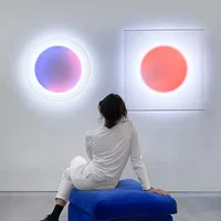 Moodmoon paper wall lamp dimmable Creative Colorful Wall light for Living Room bedroom Cafe Background  Designer wall lamp 2