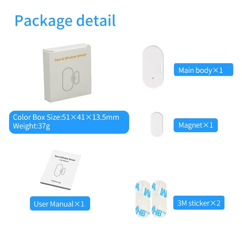 Tuya Zigbee 3.0 Smart Door Sensor Door Open Closed Detectors Security Protection Smart Life APP Control Via Alexa Google Home