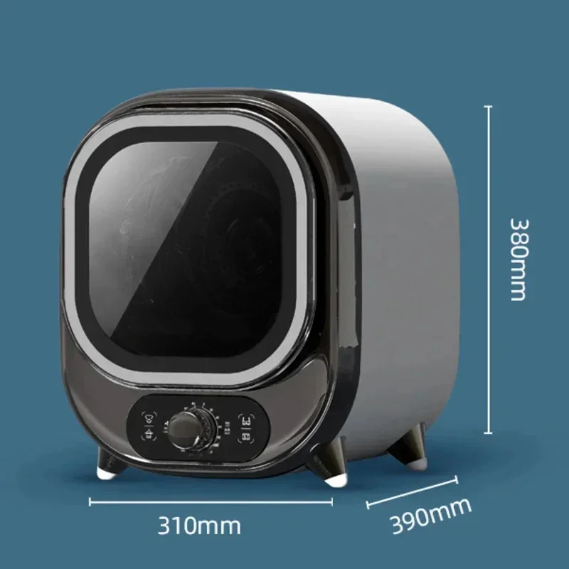 220V 300W Drying Machine Household Small Drum Dryer Clothes Baby Underwear Mini Quick Drying Machine Blue Light  Antibacterial 4