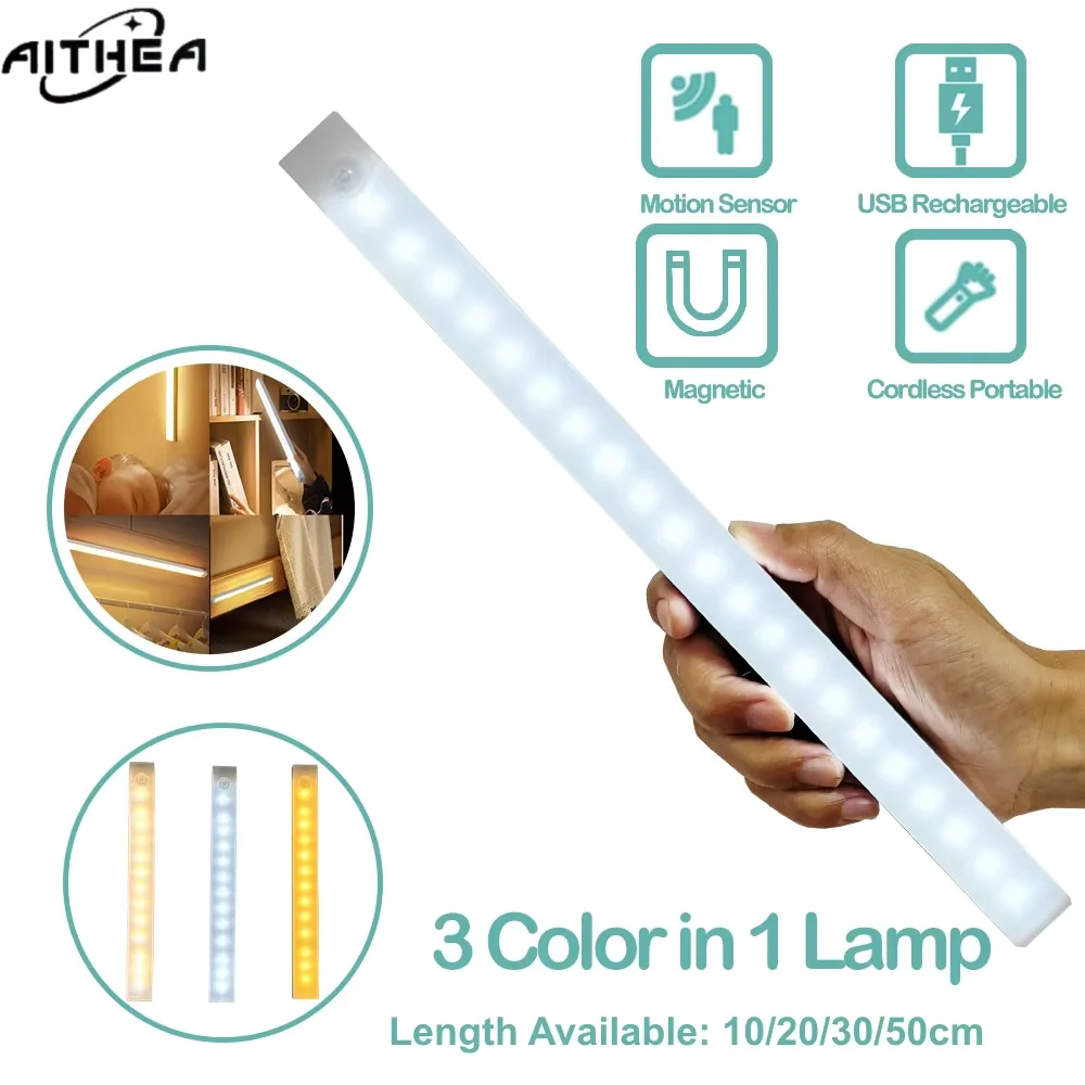 Rechargeable Motion Sensor LED Night Light for Wardrobes and Bedside Cabinets