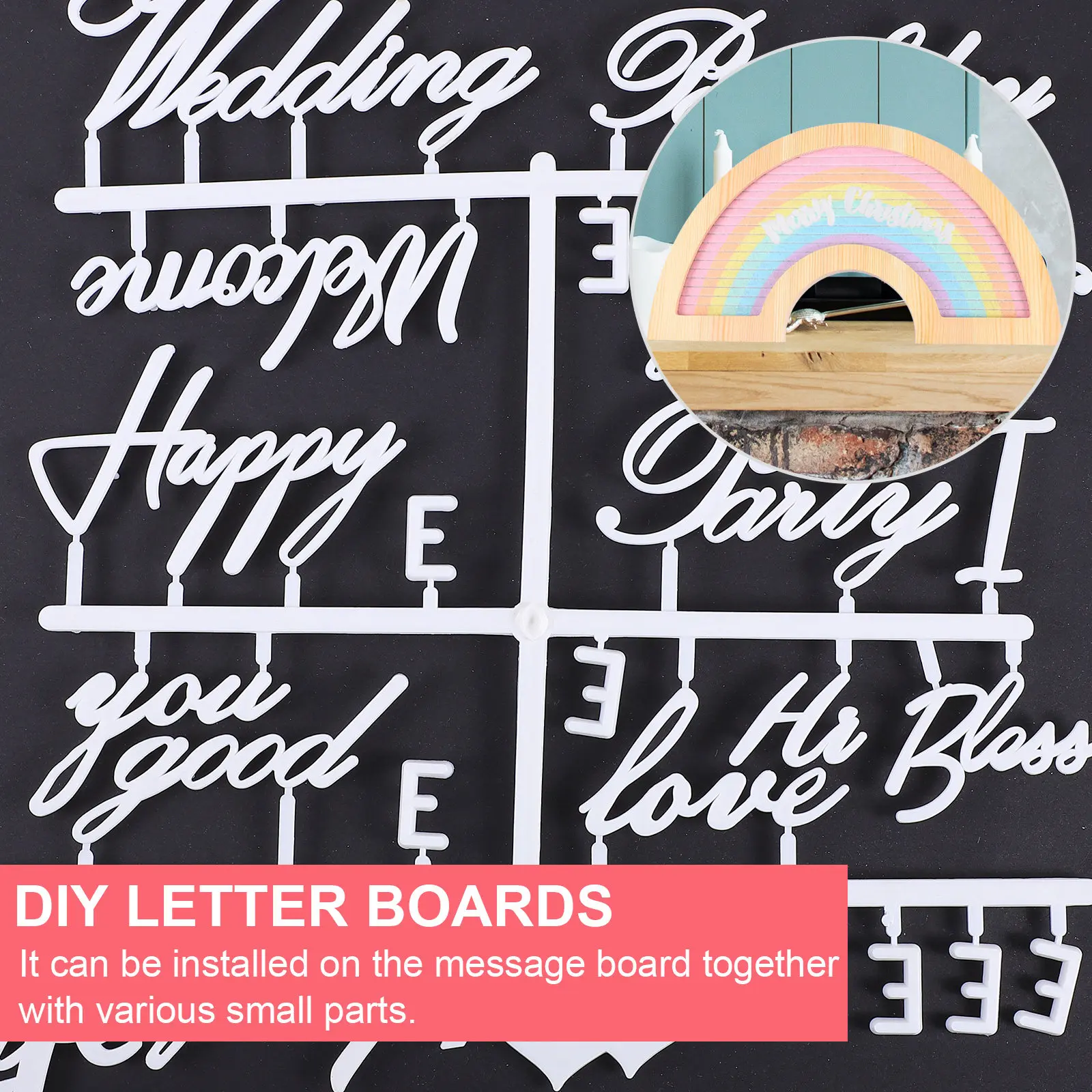 1세트 DIY 펠트 레터 보드, 홈이 파인 표면, 변경 가능한 메시지, 팜하우스/쉐비 시크/미드센추리 모던 스타일 장식, 펠트 프레임