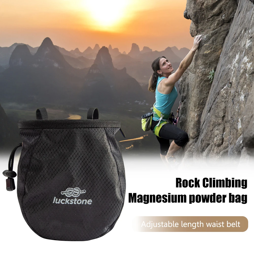 Alomejor - Bolsa de tiza para escalada en roca (magnesio, bolsa de polvo,  bolsa de tiza para almacenamiento de tiza, cinturón de cintura con  cremallera