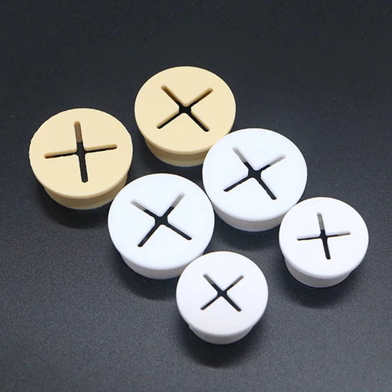 1pcs Desk Cord Grommet, Flexible Silicone Cable Hole Cover, Wire Organizer, Cable Pass Through, Round Gasket White