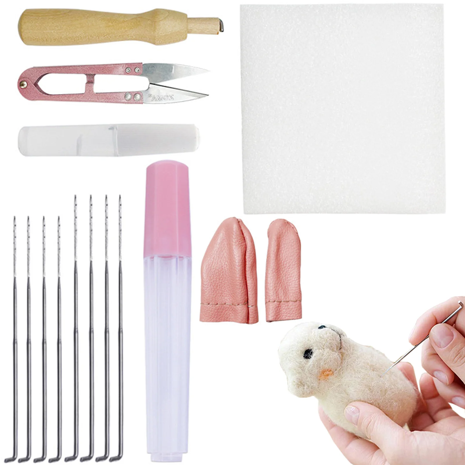 Punch Needle Kit Handmade Felt Needle Set Needle Wool Felting Tools Kit