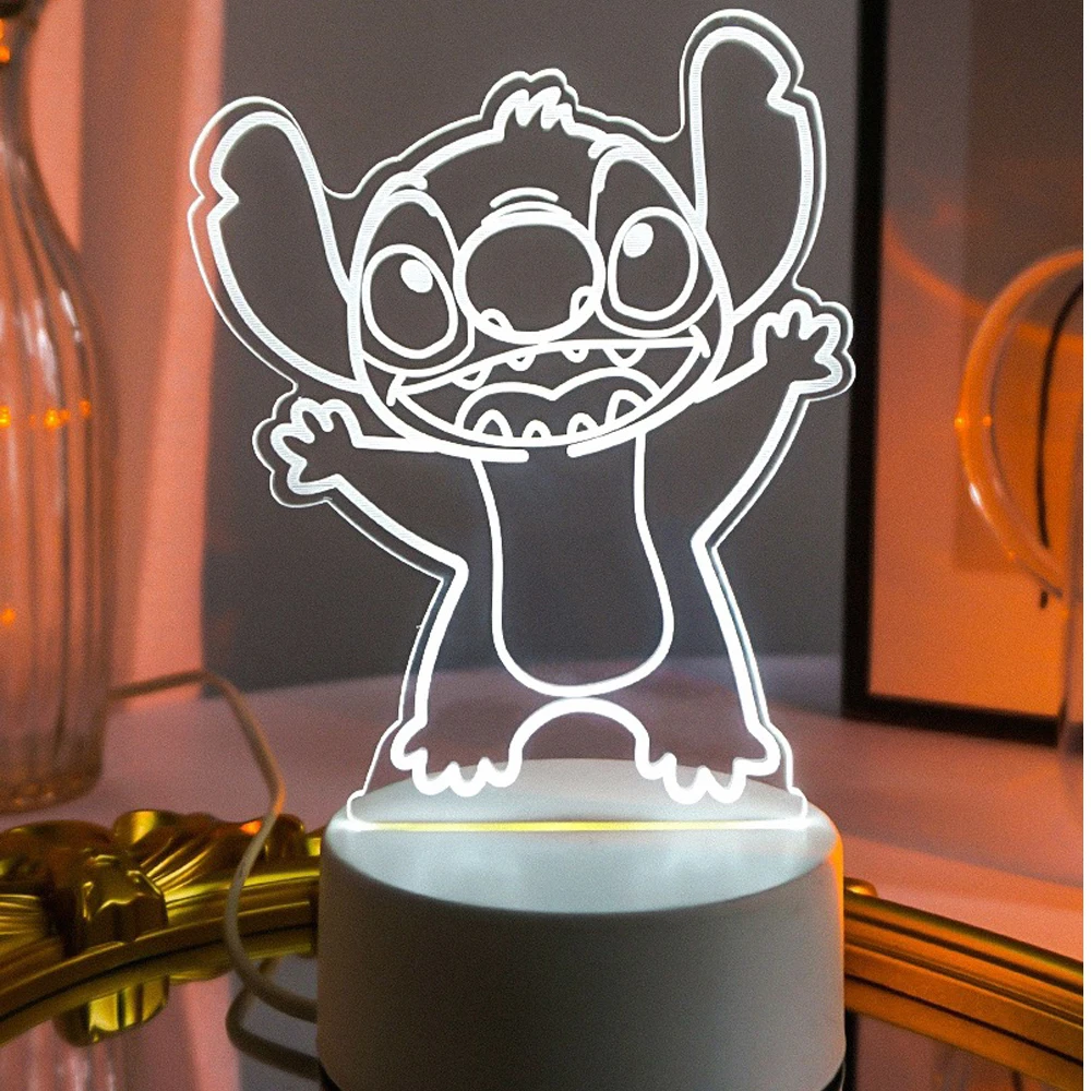 3D Desk Lamp Night USB Colorful Touch Remote Control Lilo & Stitch LED Light