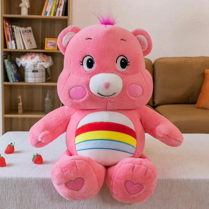 thumbnail image 1 of MINISO Carebears - Peluche de oso arcoíris azul con ojos parpadeantes y enojados, muñeco de peluche suave para dormir, regalo sorpresa para niños, bonitos regalos de cumpleaños, 1 of 5