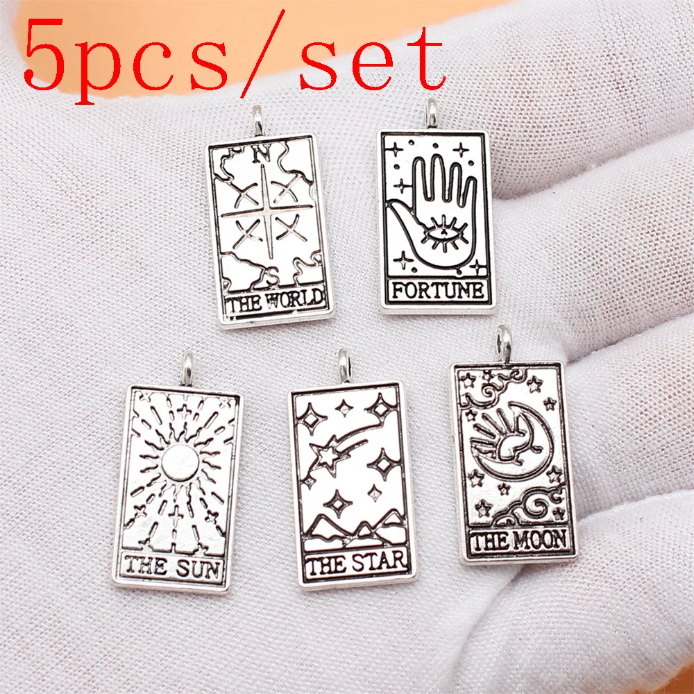

Tarot Charms For Jewelry Making Keychain Pendant Wholesale 5pcs/set