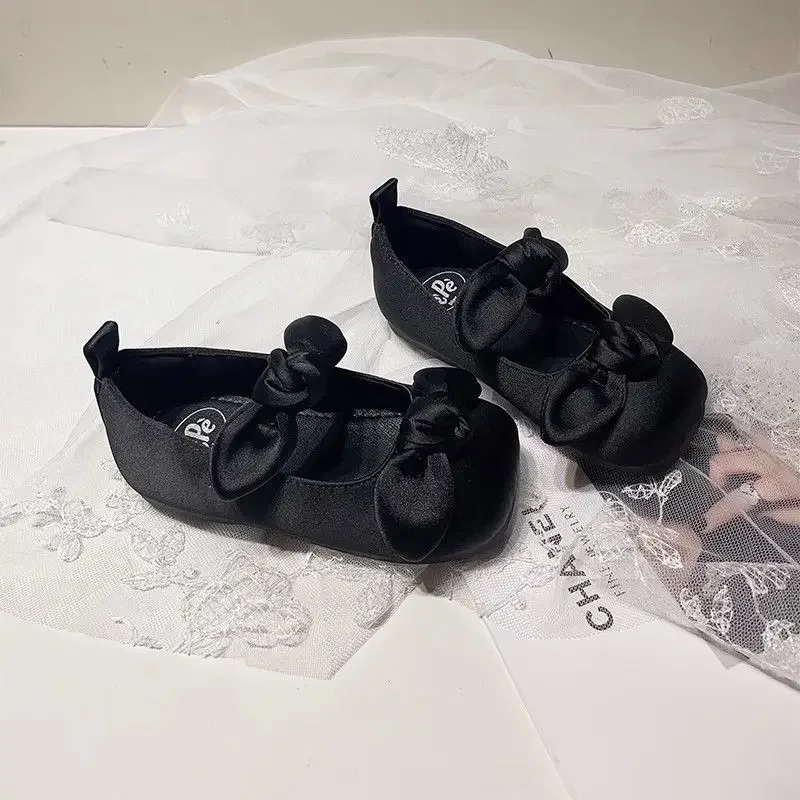 Girls Shoes Spring French Retro Princess Shoe Bow Girl dresses Mary Jane Dance Shoes Fashion kid Shoe