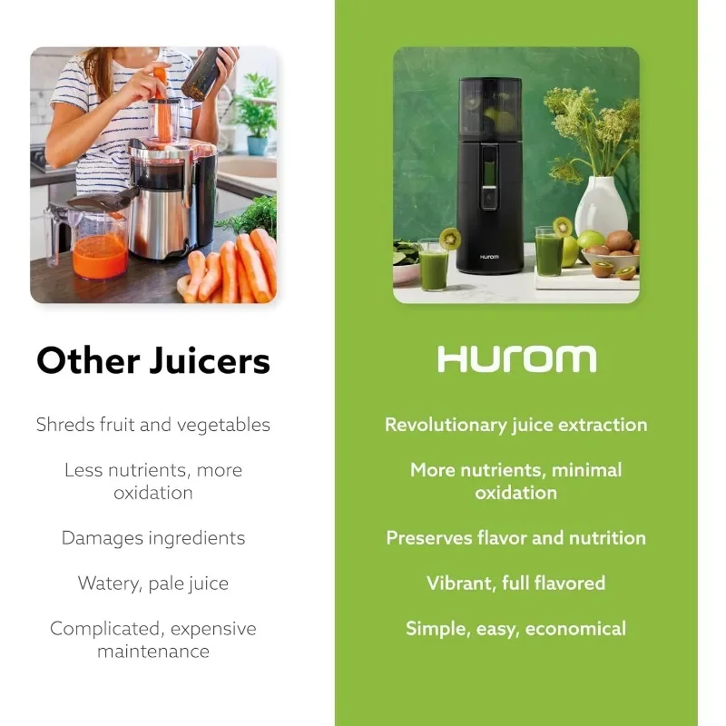 Hurom H400 Easy Clean Slow Juicer, Matte Black | Hands Free | Hopper Fits Whole Produce | Quiet Motor | Scrub Free Cleaning 6