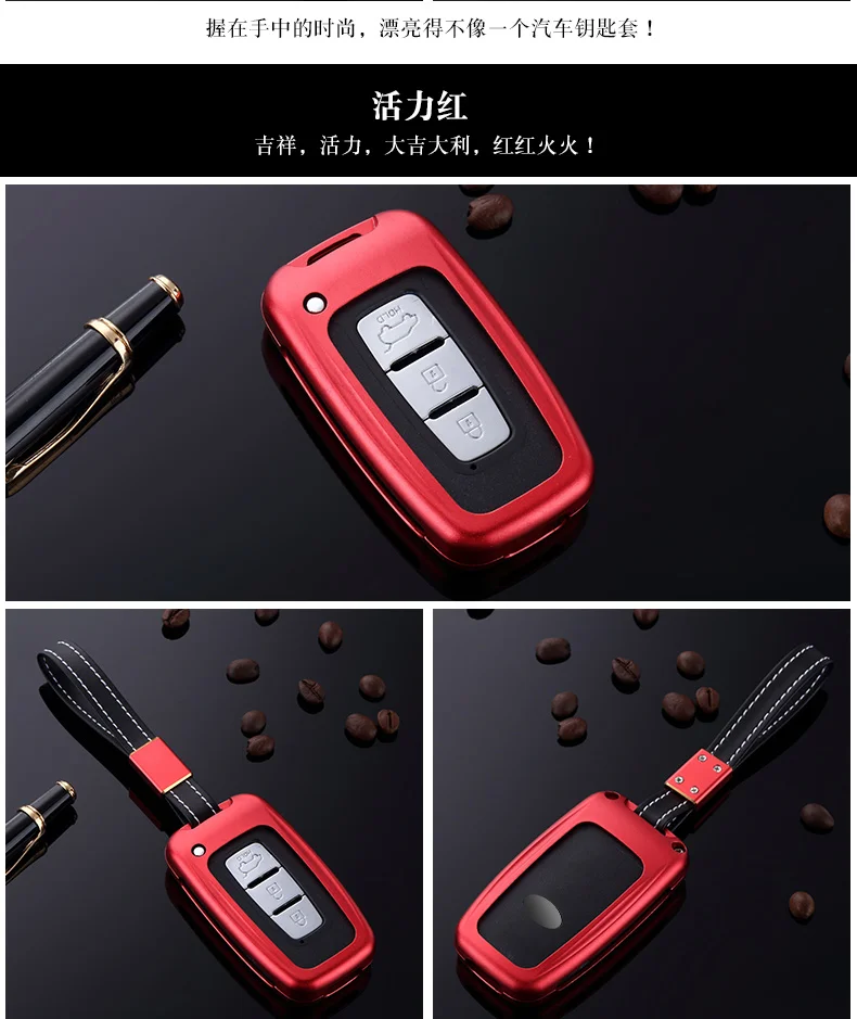 Telecomando in lega di alluminio 3 pulsanti Smart Car Key Case Cover per KIA Sportage Forte per Hyundai Solaris HB20 Veloster SR IX35 - S04fb811f09054dfdb15c79c5597ce5d5z