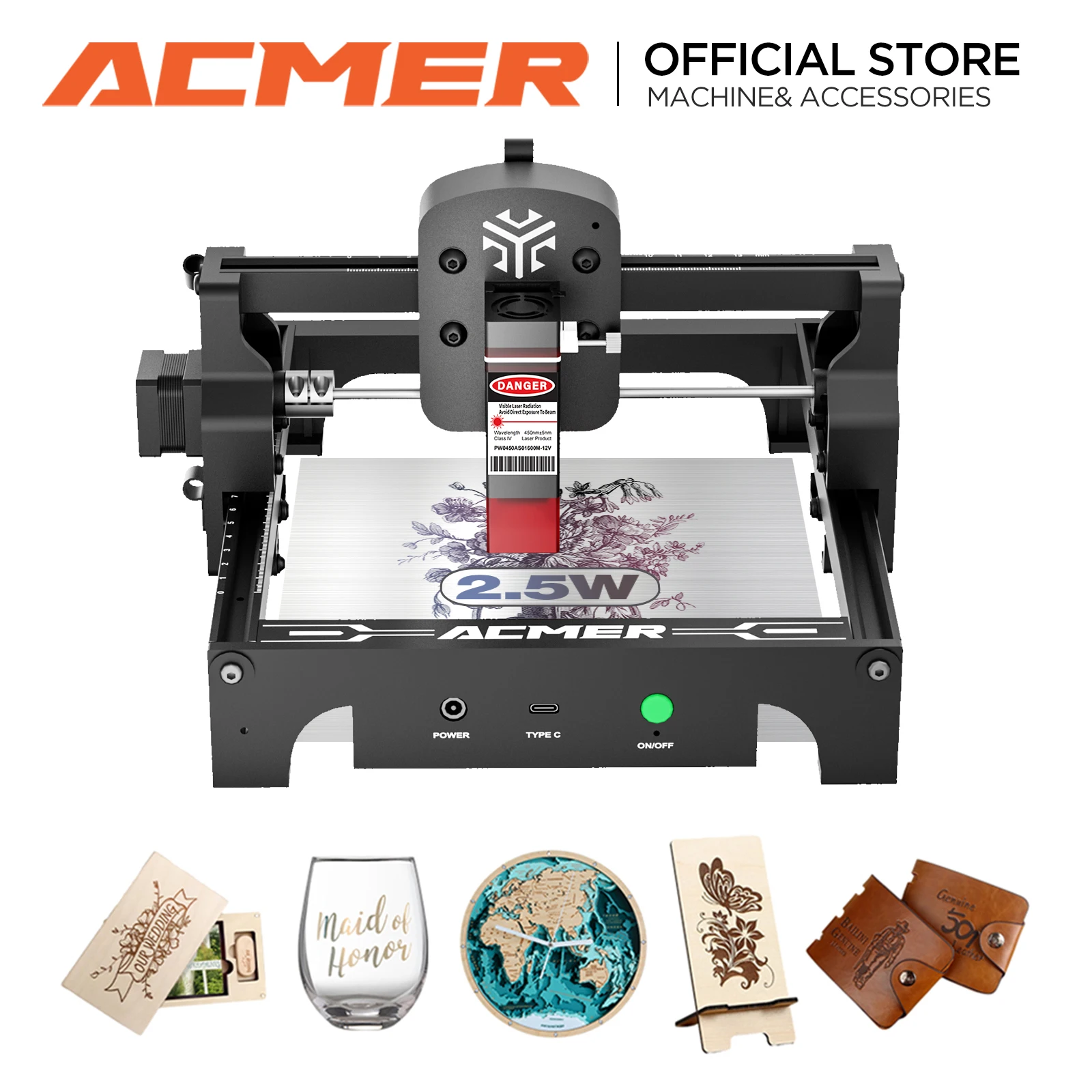 Acmer S1 2.5W 3.5W woodworking engraver tool laser engraving machine wood carving tools