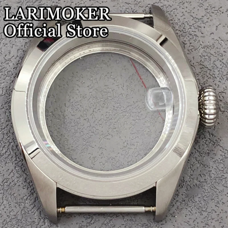 LARIMOKER 38 mm Saphirglas-Silber-Uhrengehäuse, polierte Slope-Lünette, wasserdicht, passend für NH34NH35ETA2824 PT5000 Miyota9015 Uhrwerk – Detail 10