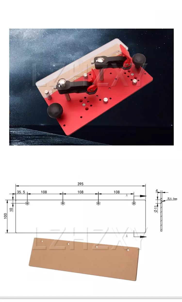 Inverted Carving Machine/Table Saw Push Block Guide Rail Planing Slide Woodworki