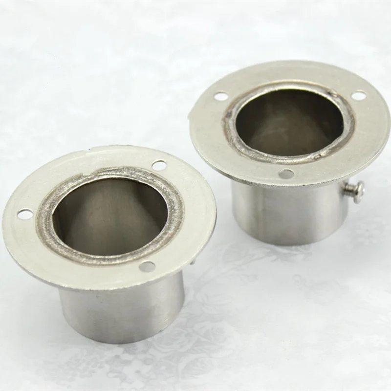 Stainless Steel Pipe Bracket 19-32mm Dia Tube Support Flange Seat for Wardrobe Hanging Rail Rod Pole Socket End Holder 2pcs/lot