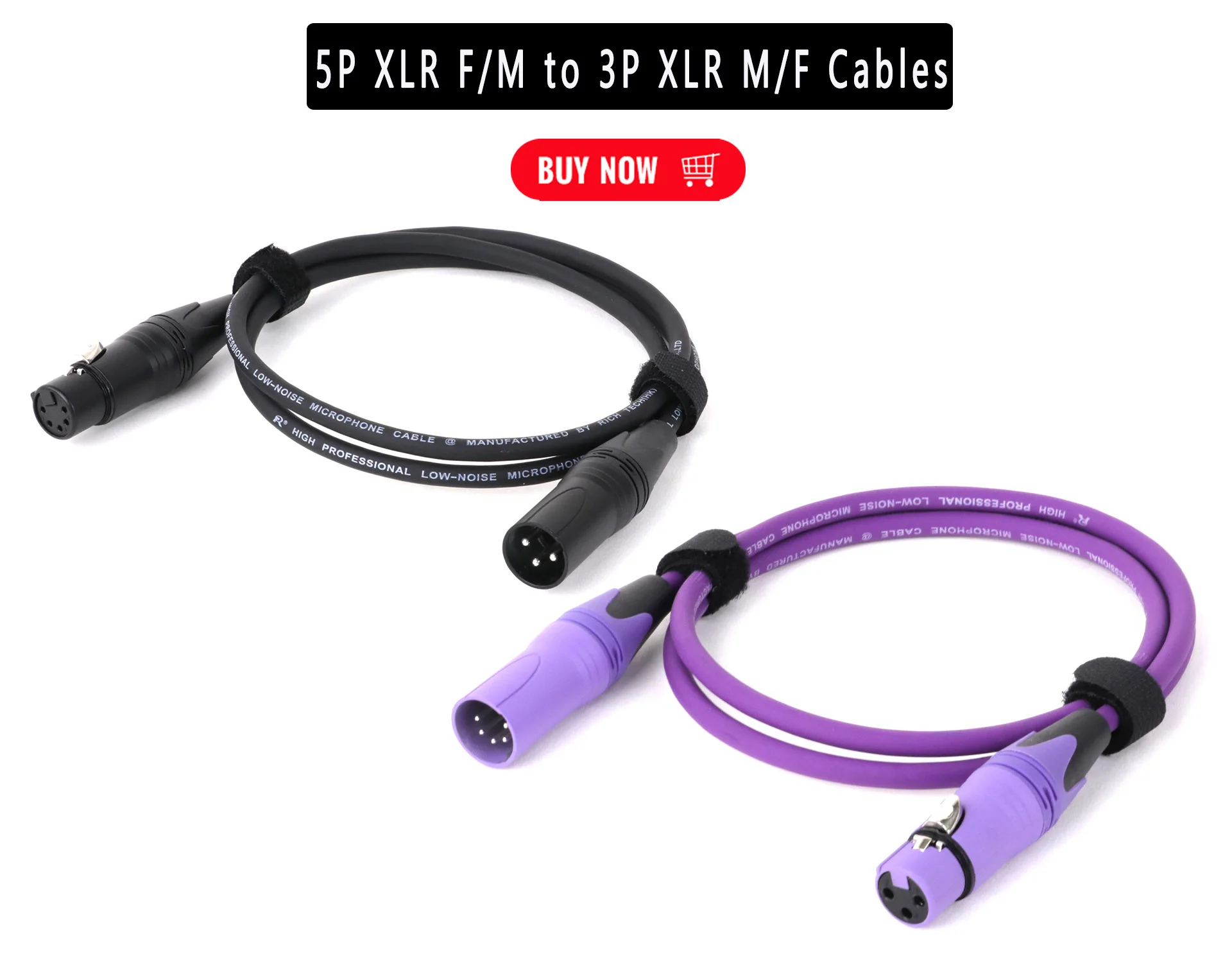 5Pin auf 5Pin XLR M/M M/F F/F Kabel Balance MIC Adapter Audio Verlängerung abgeschirmt Kabel für Amp Bühnenbeleuchtung Spotlight Connect – Detail 1