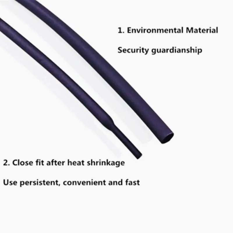 0.6mm 0.8mm 1mm 1.5mm 2mm 2.5mm 3mm 3.5mm 4mm 5mm 6mm 7mm 8mm 9mm 10mm 11mm 12mm 13mm 14mm 2:1 Heat Shrink Tubing Tube