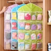 Hot 16 Pockets WardrobePockets Clear Hanging Bag Socks Bra Underwear Stationery Rack Hanger Storage Saving Space Tidy Organizer 2