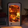 DIY Wooden Christmas Diary Book Nook Shelf Insert Miniature Model Kits With Furniture Bookshelf Handmade Bookend Friends Gifts 2