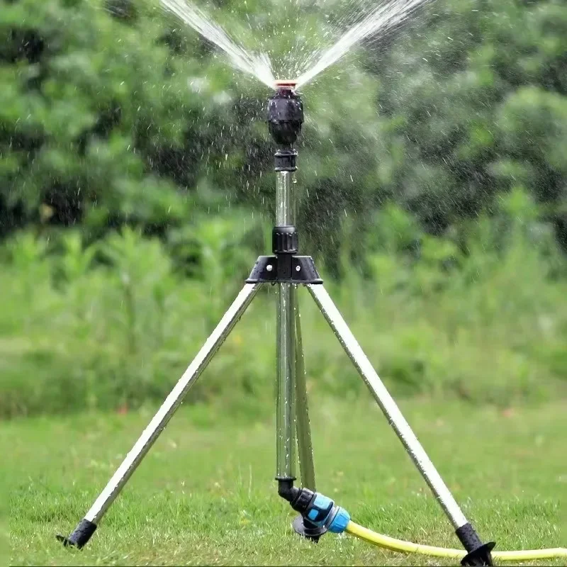 360 Degree Rotating Irrigation Tripod Garden Lawn Irrigation Telescopic Support Sprinkler Head Gardening Automatic Sprinkler