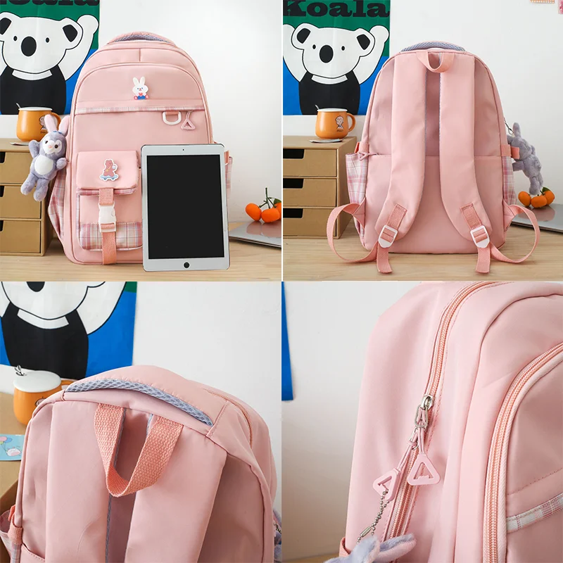 Girl Children Backpack School Bag Back Pack Pink For Kid Child Teenage Schoolbag Primary Kawaii Cute Waterproof Little Class Kit
