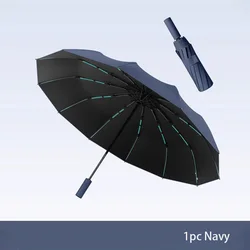 Premium All - Weather Windproof Umbrella - Large Automatic Business Sunshade with UV Protection (60BONES Navy)