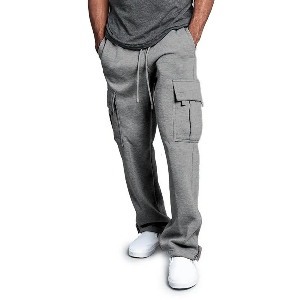 Men Casual Pants Spring Autumn Cargo Jogger Pants Hip Hop Streetwear Trousers Multi Pocket Solid Overalls Loose Male_voghion.com