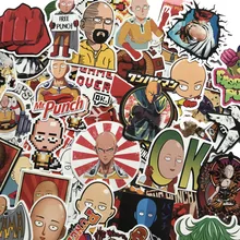  50pcs One Punch man PVC Stickers Notebook Computer Mobile Phone Trunk Electric Car Helmet Sticker One Punch Man 
