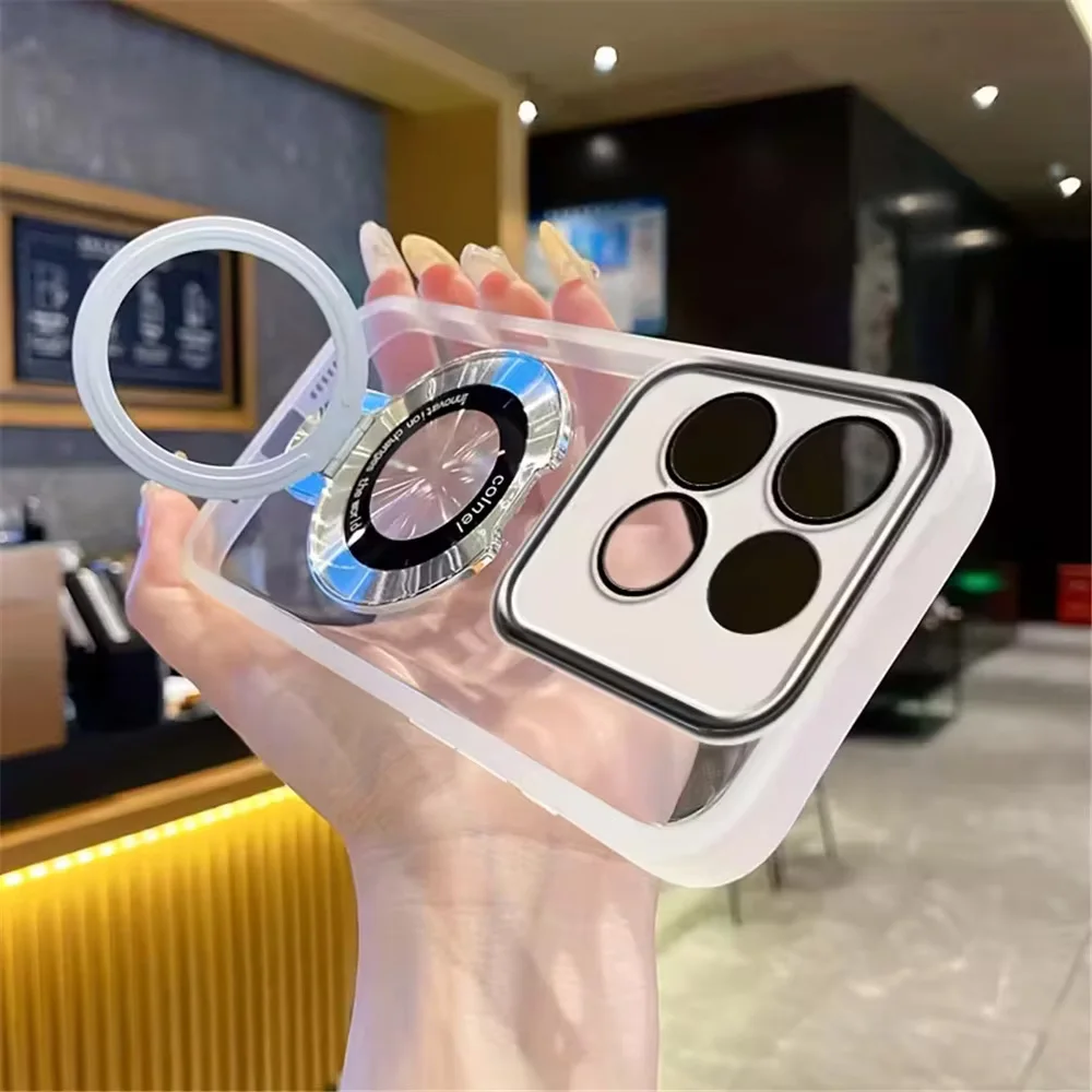 Luxury Bracket Phone Case with Magnetic Stand Holder and Soft Cover