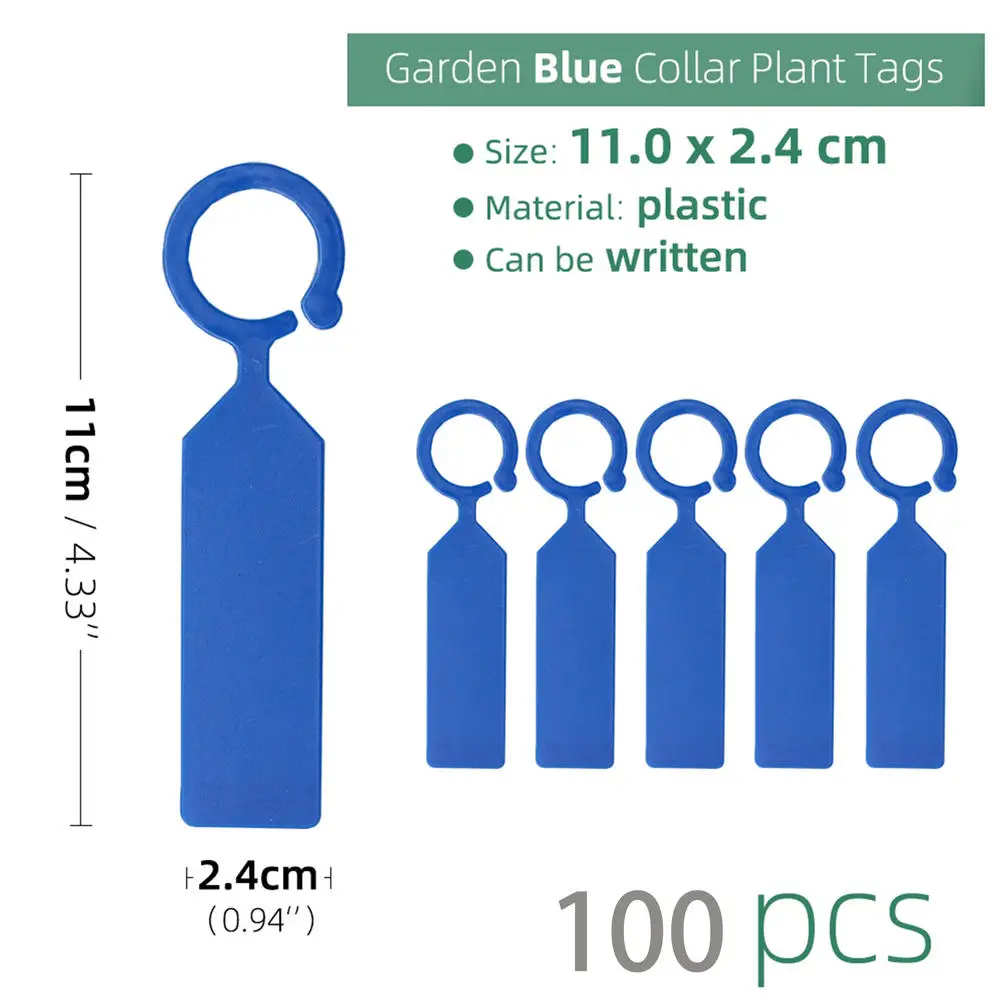 100pcs High Quality Plastic Plant Tags Pot Marker Hanging Tags Greenhouse Bonsai Collar Nursery Garden Labels