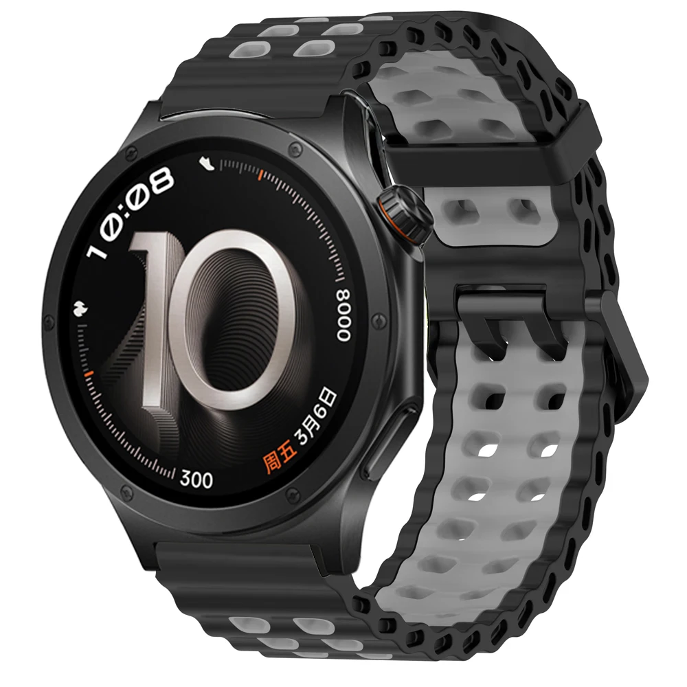 Breathable 22mm Ocean Silicone Watch Band Strap - Versatile and Stylish Accessory