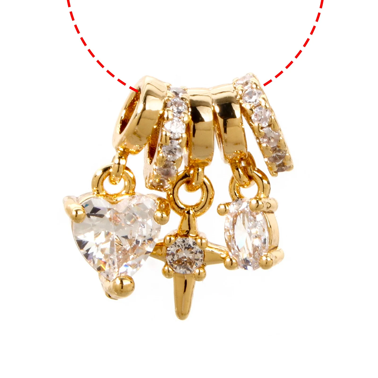 1pc Neue Messing Charms Gold Farbe Micro Pflastern Klar Zirkonia Blume Schmetterling Herz Anhänger DIY Halskette Frauen Schmuck geschenk – Detail 3
