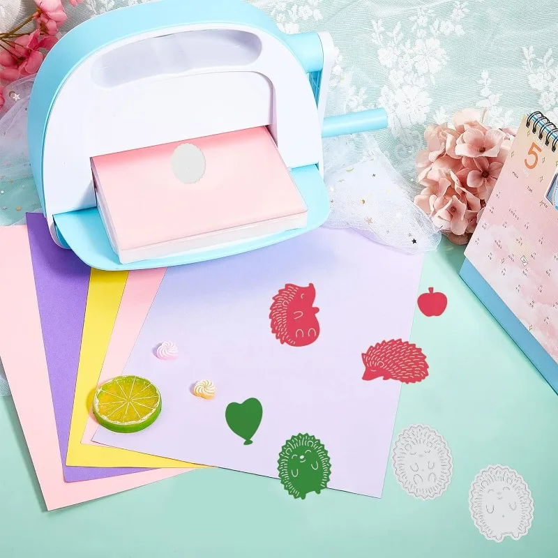 고슴도치 러브 하트 다이 컷 세트, DIY 스크랩북 축제 인사 카드, 일기 저널 종이 자르기 앨범 제작, 1 개