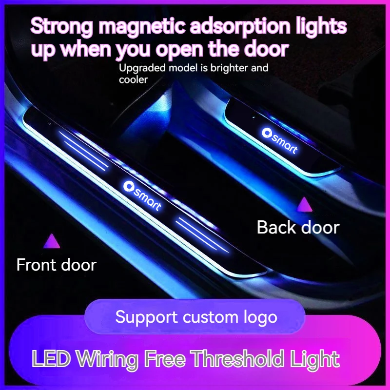 Per Smart 451 Brabus Smart Fortwo 453 Forfour Car Wireless Led Welcome Pedal Soglia Light Passage Atmosphere Lamp