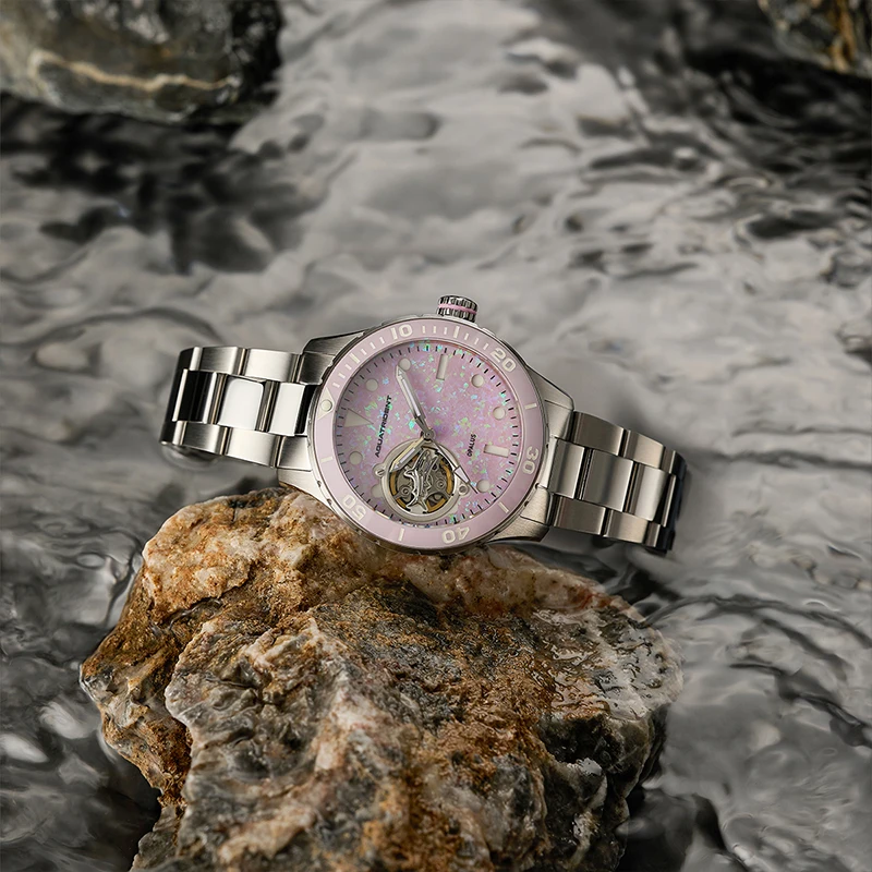 Aquatrident New 36mm Luxury Opal Women's Mechanical Watch Standard Time Watch NH38 Mechanical Waterproof Luminous Gift Clock 4