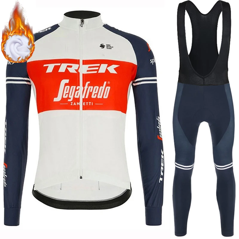 

TREK Men's Jacket Jersey Cycling Costume Bike Man Pro Team 2024 Long Sleeve Thermal Clothing Clothes Laser Cut Pants Fleece Mtb