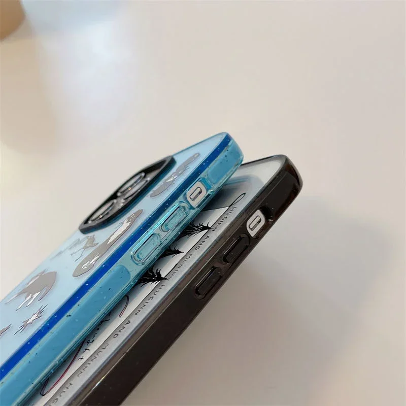 Upgrade Acrylic Border Black Cat Phone Case Cover for IPhone 11 12 13 14 15 Pro Max Case for IPhone 15 Pro Max