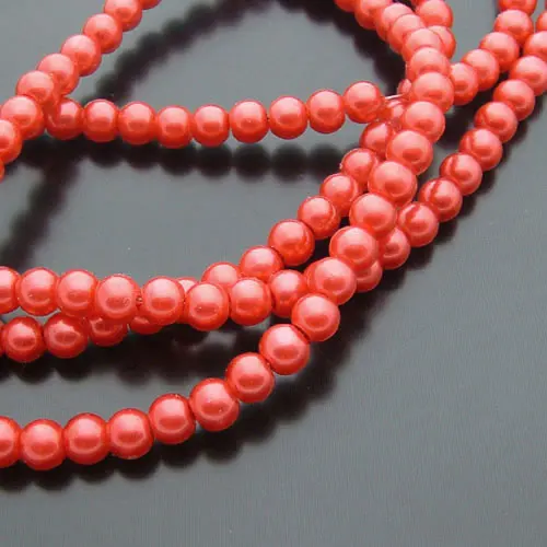 Vibrant Glass Dyeing Color Round Imitation Pearl Beads for DIY Jewelry and Accessories