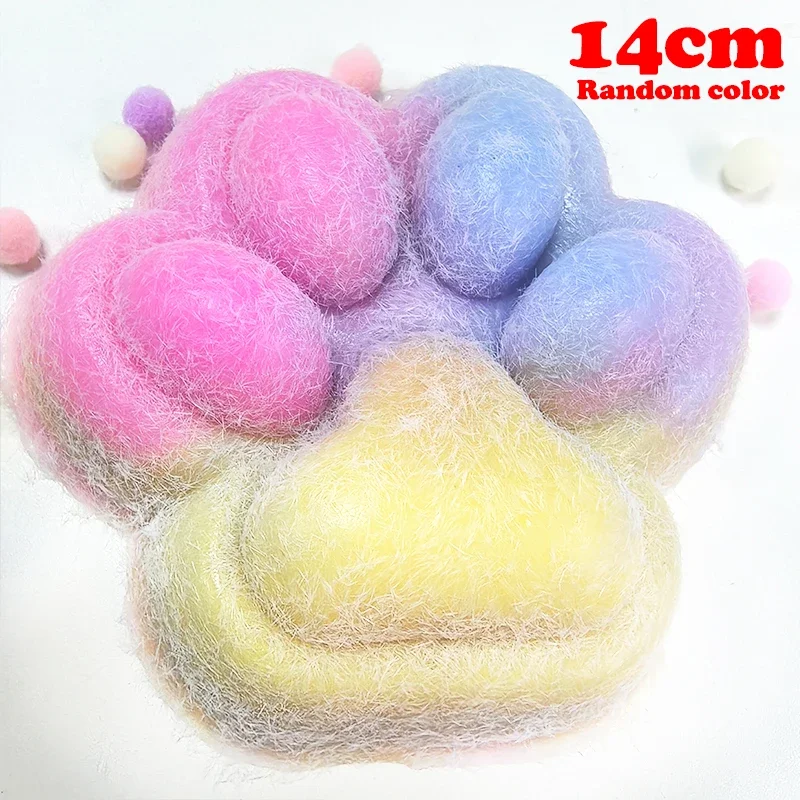 14cm Gradient Color Cat Paw Pinch Decompression Toy Squishy Fidget Extra Large Cat Paw Stress Relief Toy Slow Rebound Claw